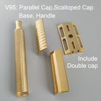 Dscosmetic CNC Brass safety razor V92 V95 Double cap 2