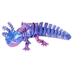 Articulated 3D Printed Axolotl Figurine for Stress Relief and Home Decor (Blue)