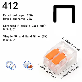 10-75 Pcs Orange Universal Type Quick Plug-in Terminals,Electrical Equipment Connectors,Wire Connector Terminals,250V/32A 2