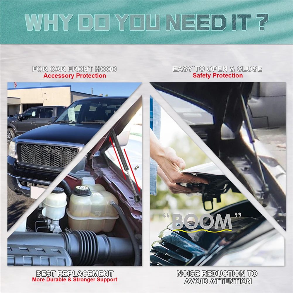 포드 F-150 2005-2008용 후드 스트럿 교체용 페어 2개 (자동차 전면 후드 리프트 지지대)