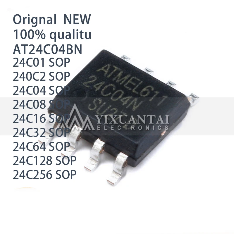 10Pcs/Lot  AT24C04BN AT24C32 AT24C128 24C01 240C2 24C04 24C08 24C16 24C32 24C64 24C128 24C256 SOIC-8 Memory Chip 10pcs at24c256n su27 sop8 at24c256 sop at24c256n 10su 2 7 at24c256n smd 24c256