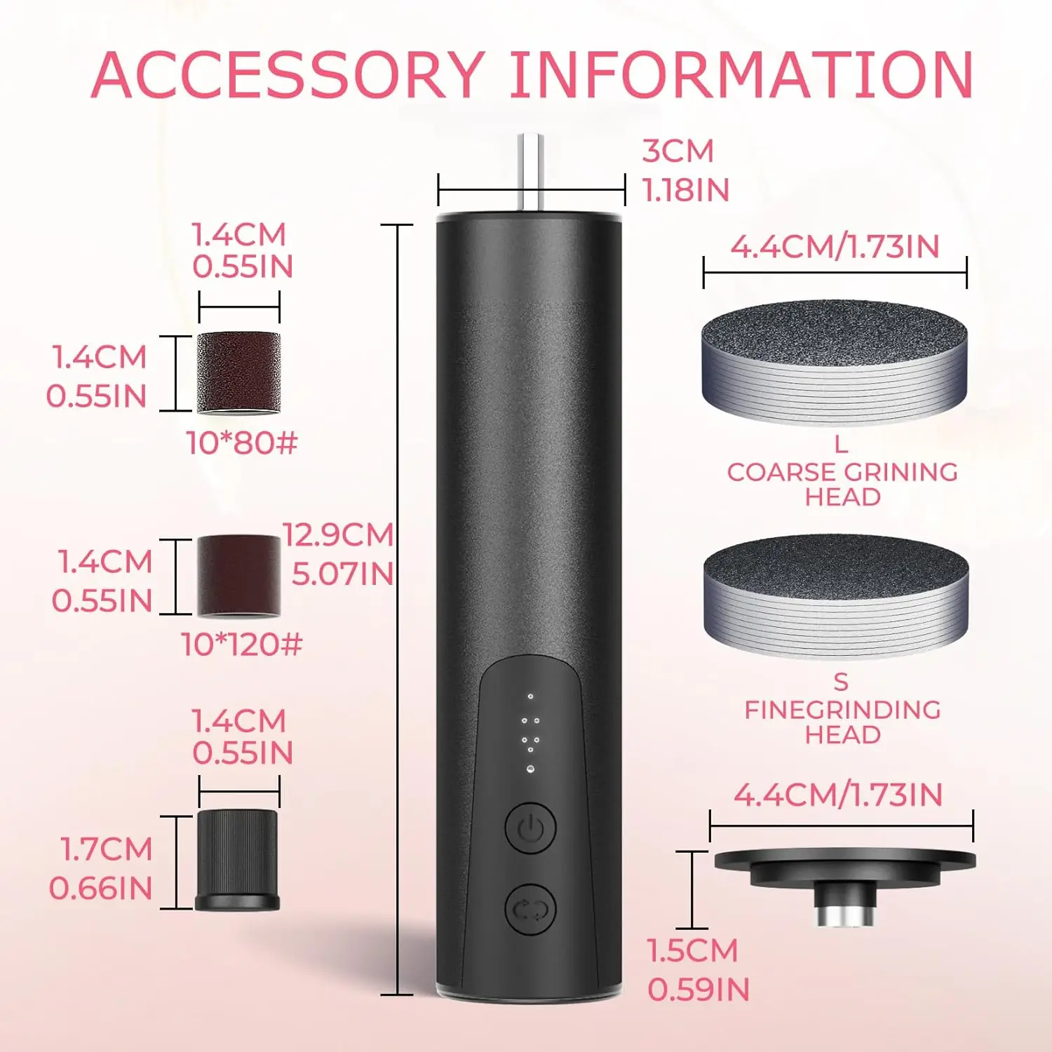 Electric Foot Callus Remover 2 in 1 Foot File Nail Grinder with 6 Speed with Sandpaper Foot Sander Tool for Feet Dry Dead Skin