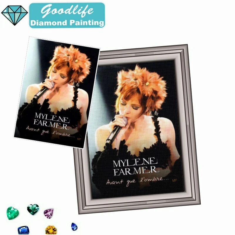 France Singer Mylene Farmer 5D DIY Diamond Painting Full Square Round Drill Embroidery Portrait Art Cross Stitch Home Decor