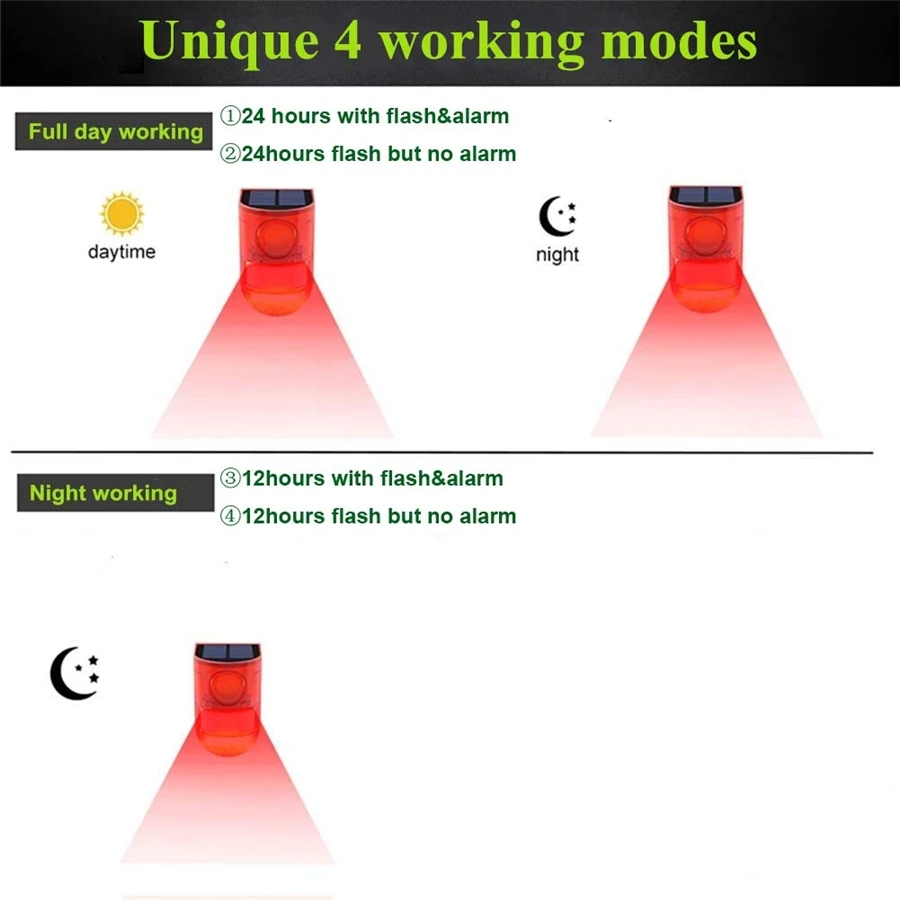 Solar Motion Sensor Security Alarm 5