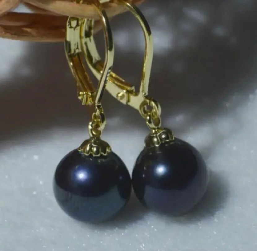 

Серьги с черным жемчугом, 9-10 мм