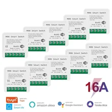 

16A Tuya WiFi Mini DIY Smart Switch 2 Way Control Smart Home Automation Module Via Alexa Google Home Yandex Alice Smart Life App