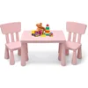 Kids Table and Chair Set, Plastic Children Activity Table and 2 Chairs for Art Craft, Easy-Clean Tabletop, for Daycare Playroom 1