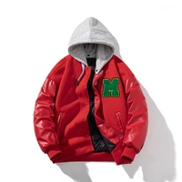Men's Varsity Jacket | Winter Fashion Baseball Jacket with Leather Sleeves | Stylish Button-Up College Parka for Women - Image 5