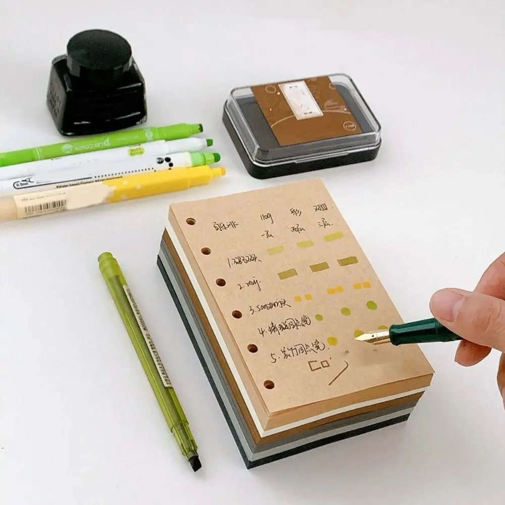 50Sheets A7 Loose-Leaf Notebook Refill Paper Index Inside Page Cards Separator Page Paper Inner Refill Binder Paper Pages - 5