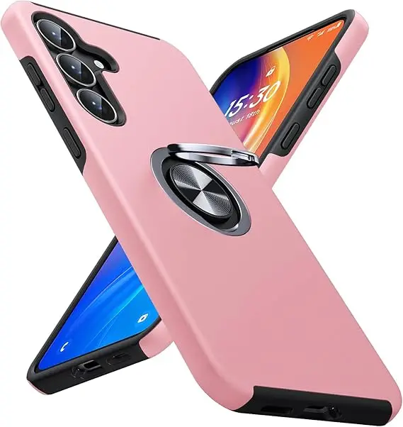 Dual Layer Military Grade Shockproof Metal Ring Slim Fit Phone Case