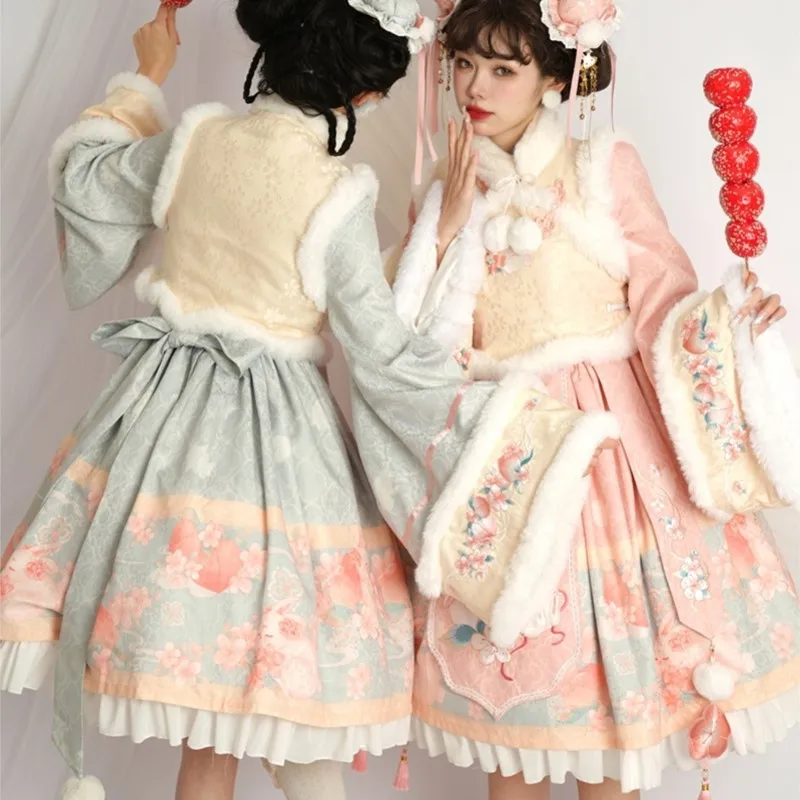 

Velvet Padded Dress Two-Piece Embroidery plus Size Suit