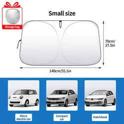 Ultimate Foldable Car Windshield Sunshade with UV Protection and 360° Rotating Handle (Small)