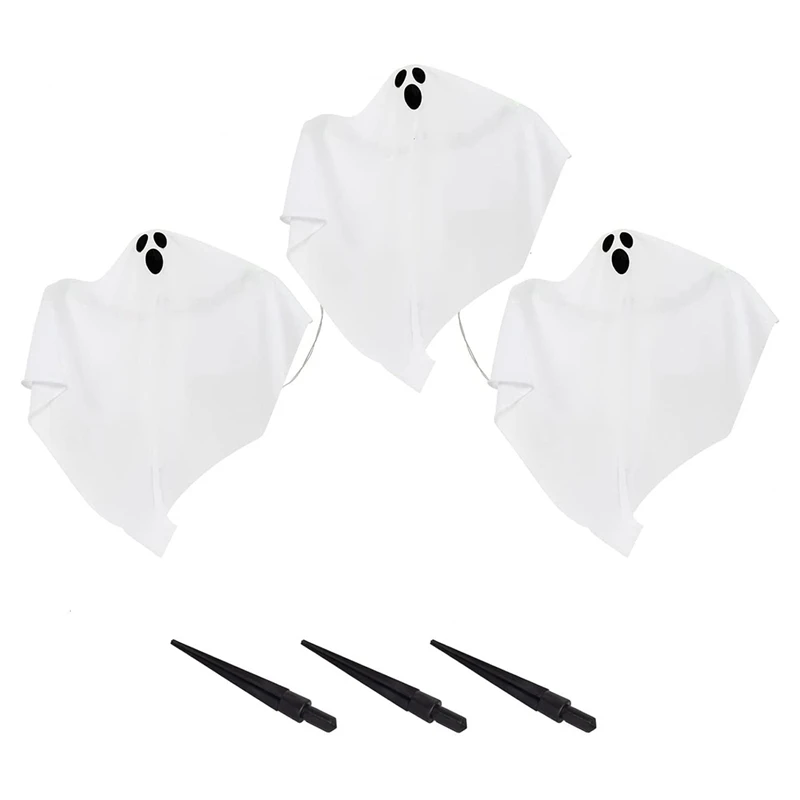Jfbl Hot 3Pcs Light-Up Halloween Ghost Outdoor Con Picchetti Da Giardino Led Ground Plug Creepy Skull Haunted House Decorations Puntelli