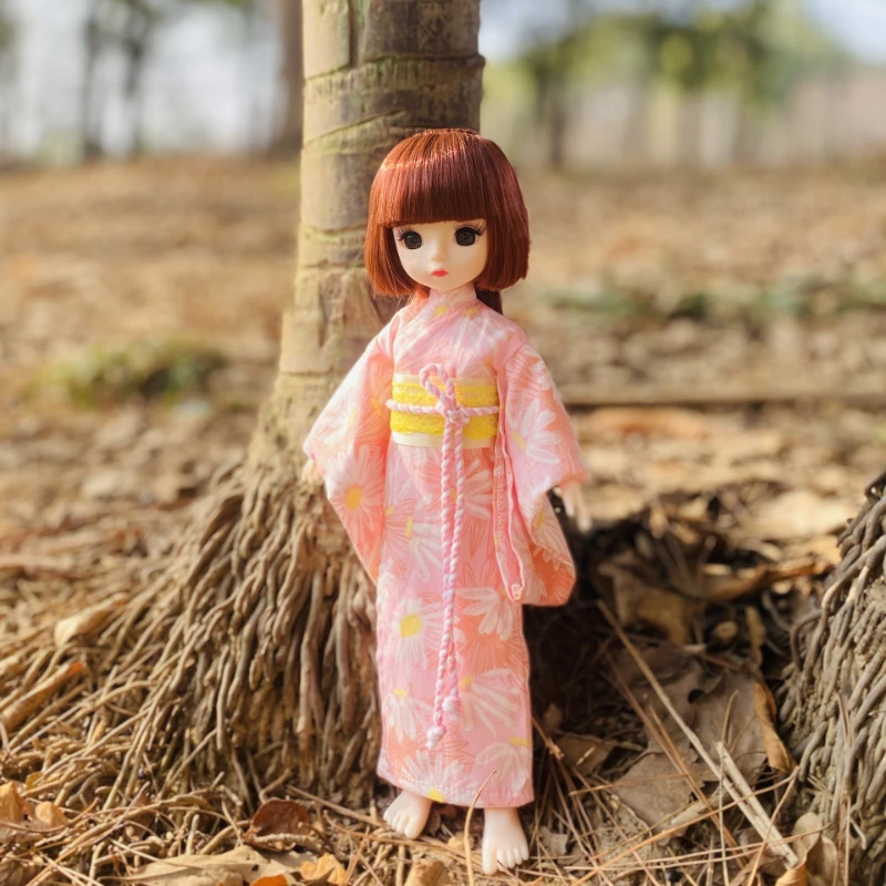 일본식 기모노 30cm 소녀 인형 세트 1/6 인형 드레스업 세트