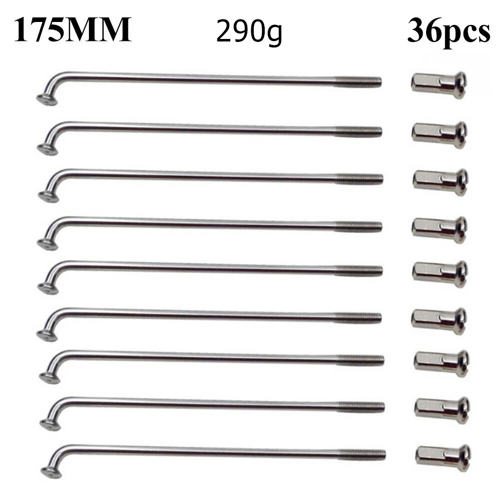 36PCS Bicycle Spokes 2.5mm 12G 12K Electric Bike Wheel Tire Steel Spokes 80-305mm Load Wire Electric Bicycles Accessories