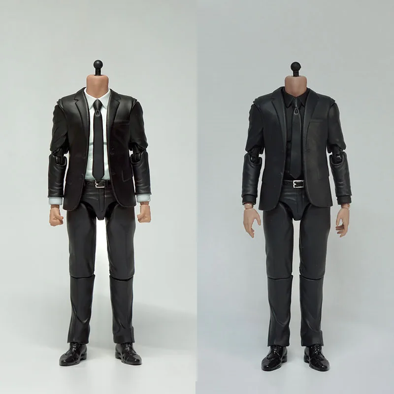 

2023 Q4 Manipple Studio 1/12 Black Suit Body with Interchangeable Hands Model Fit 1:12 SHF Mafex Head Sculpts