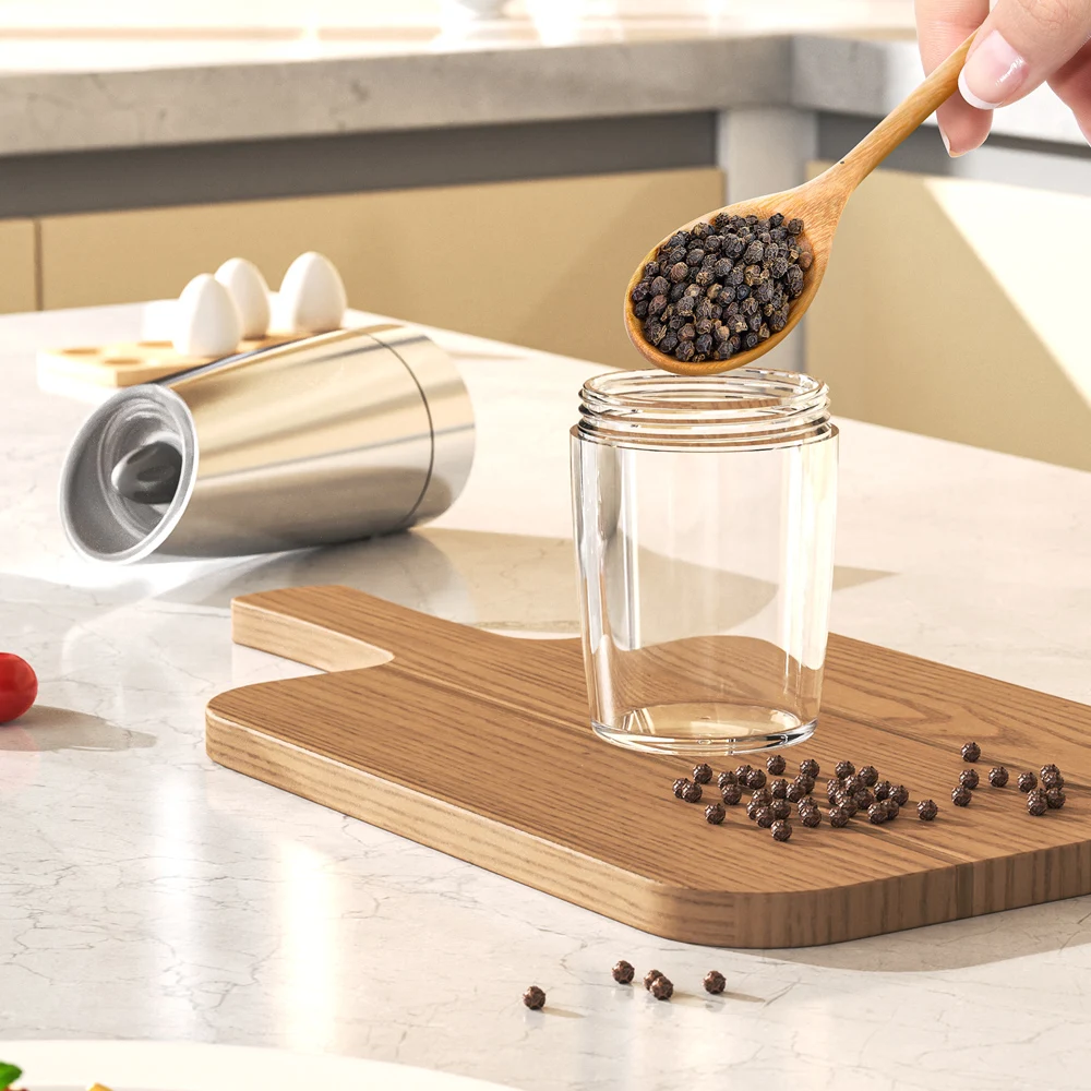 Electric Automatic Salt and Pepper Grinder Set Led Light Adjustable Spice Mill Kitchen Tools
