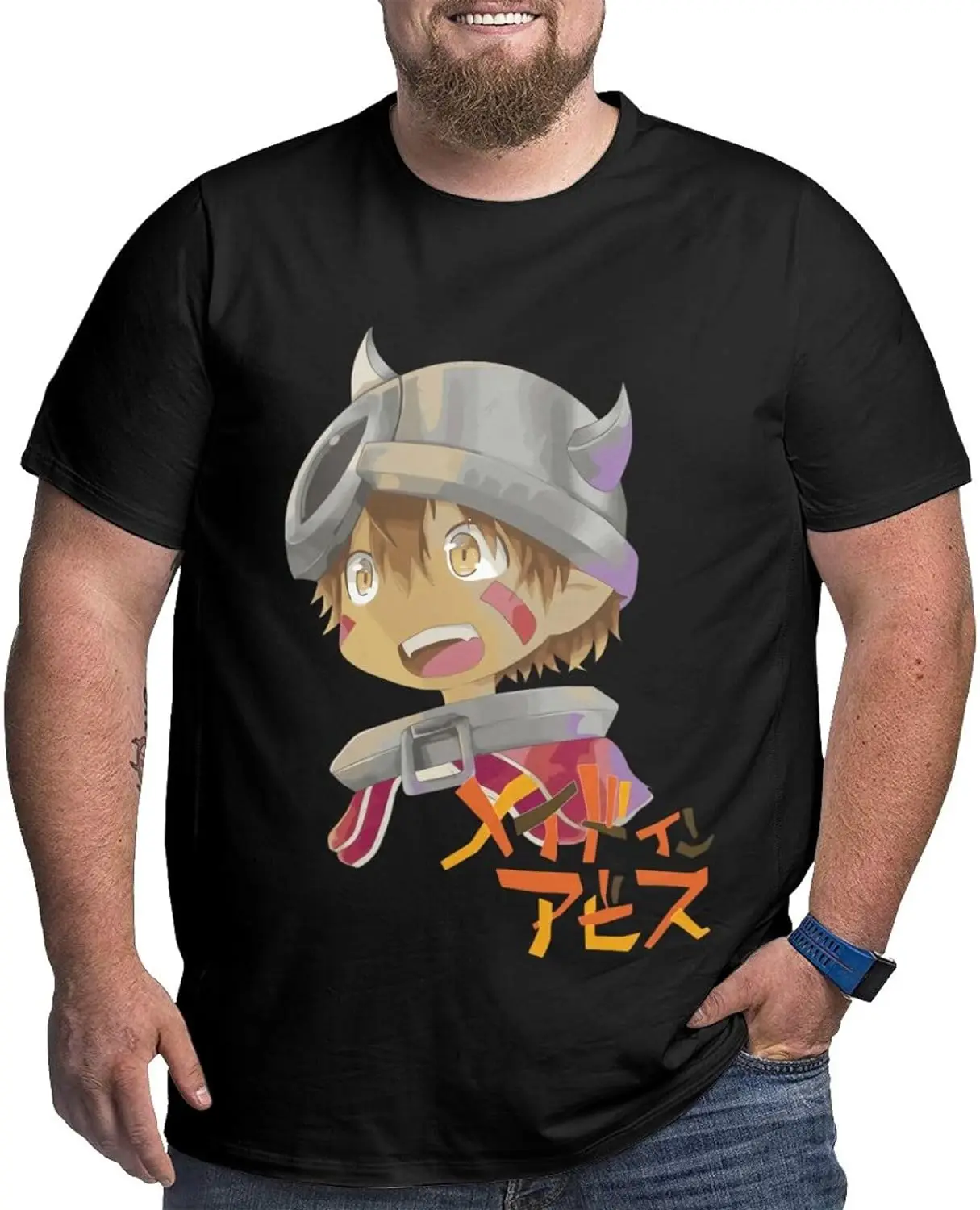 

Anime Big Size Men's T Shirt Made in Abyss- Reg O-Neck Short-Sleeve Tee Tops Custom Tees Shirts