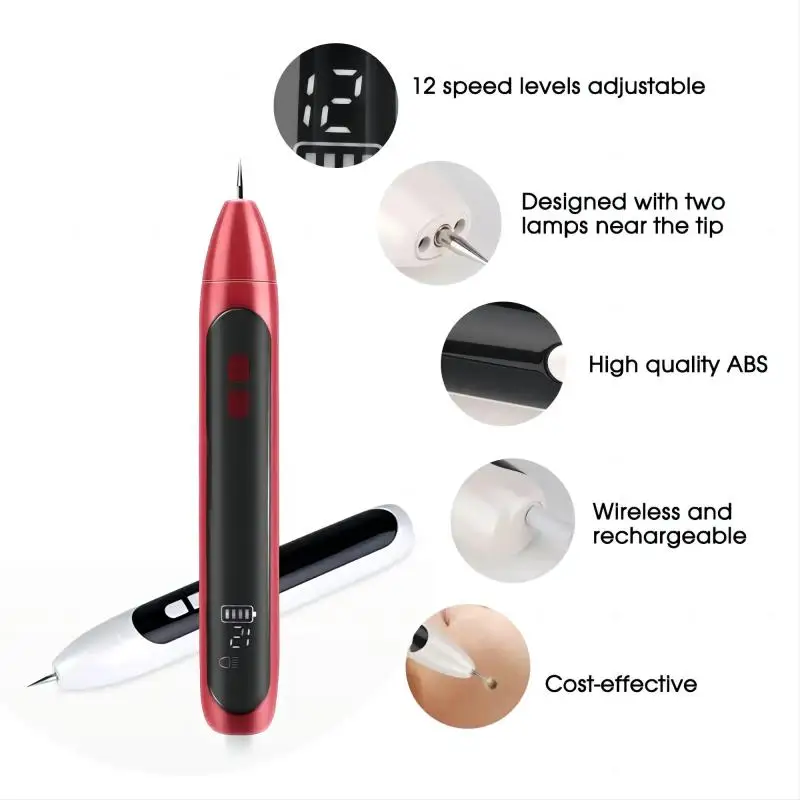 12 Level Laser Plasma Pen Face Skin Tag Dark Spot Remover Mole Tattoo Facial Freckle Wart Removal Machine Beauty Skin Care Tool skin tag removal tool skin tag removal pen laser skin treatment