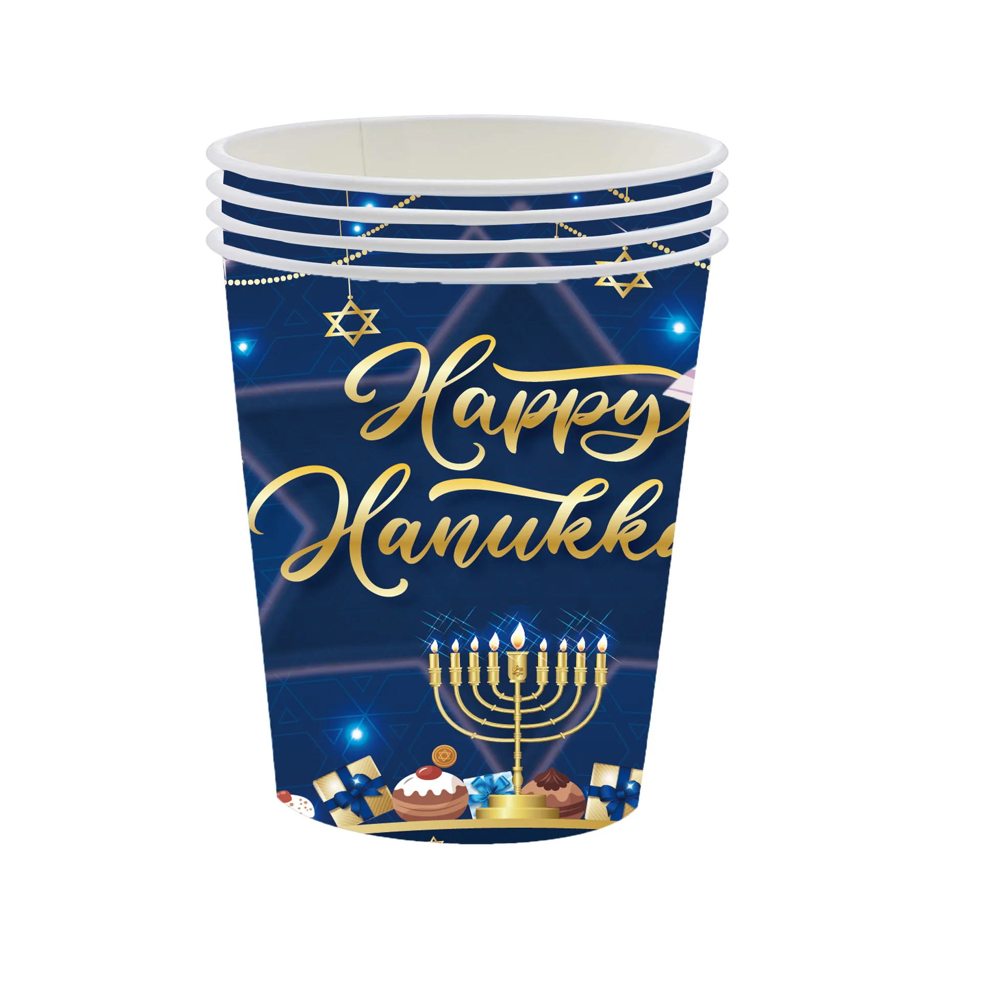 Hanukkah Disposable Dinnerware Set Plates Napkins Party Favors Paper Plates Happy Hanukkah Supplies Chanukah Tableware Decoratio