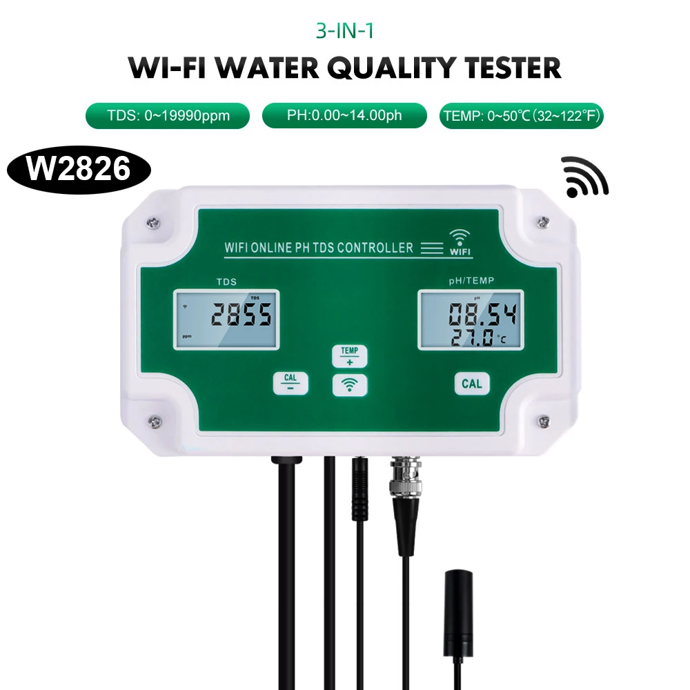    ׽ 3-in-1 ٱ Ʈ , PH EC TDS SALT SG.Temp Meter APP Control EU ÷