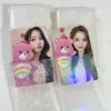 MINKYS Glittery Love Heart Laser 50pcs Kpop Toploader Card Photocard Sleeves Idol Photo Cards Protective Storage Bag 1