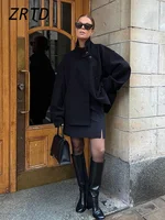Manteau de rue en mélange de laine pour femme, veste à simple boutonnage, col en satin, manches longues, poches, vêtements d'extérieur décontractés pour femme, automne, nouveau, 2024 3