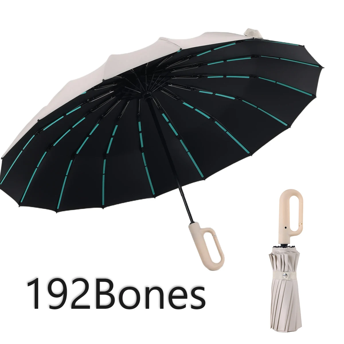 Folding Strong Windproof Automatic Umbrella 192 Keel Buckle Umbrella Sunshade Men's Rain Large Parasol for Women