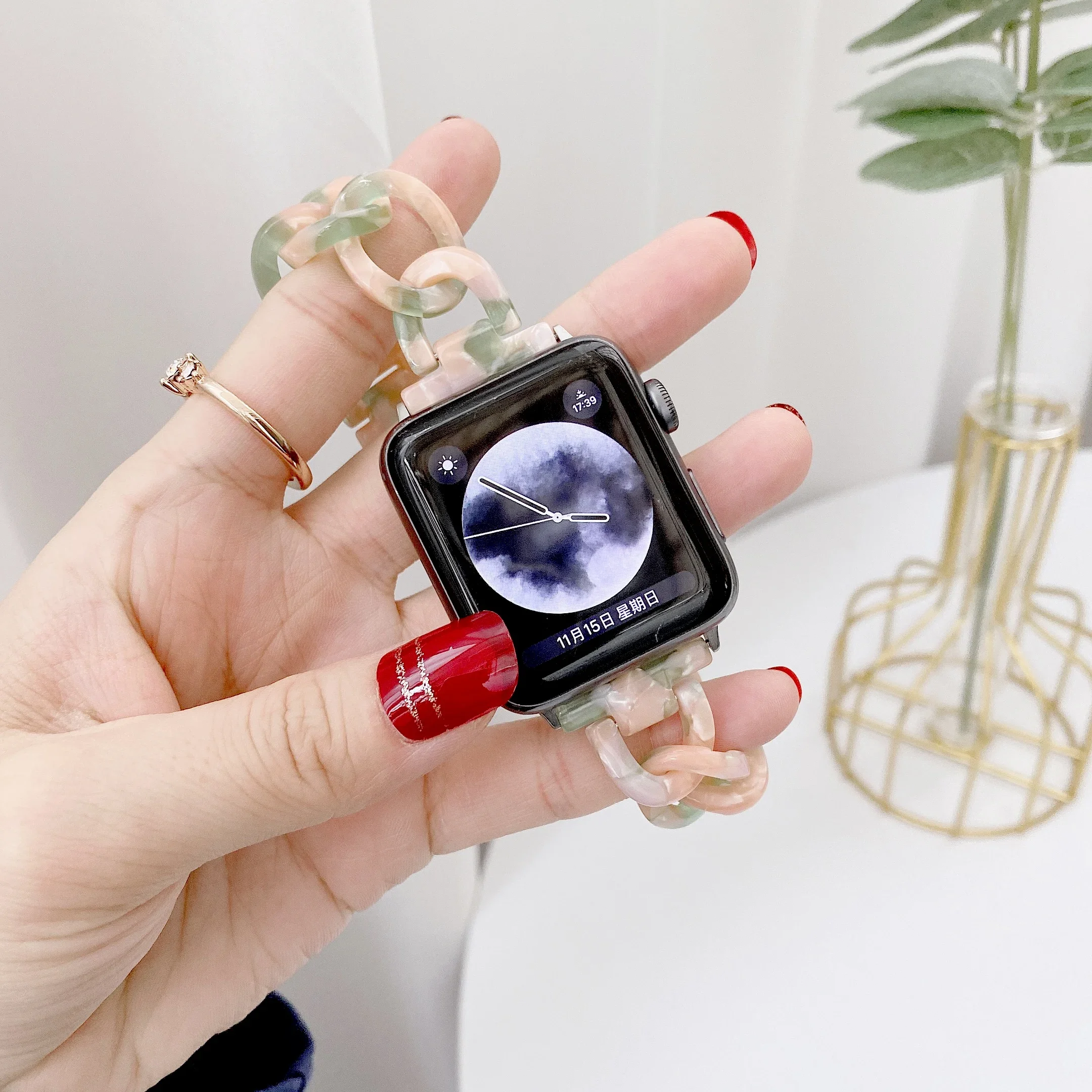 Resin strap For Apple watch Band 49mm 9 8 7 6 5 4 SE 45mm 44mm 40mm Woman Replacement Bracelet iWatch 38mm 42mm Belt Compatible