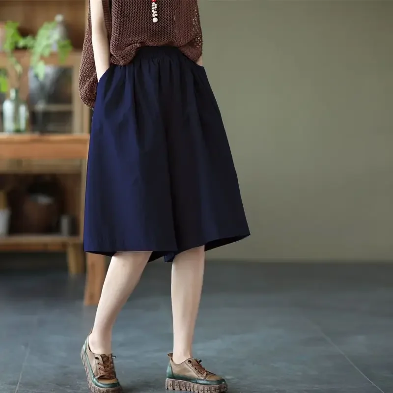 Bermudas hasta la rodilla para mujer, pantalones cortos de estilo