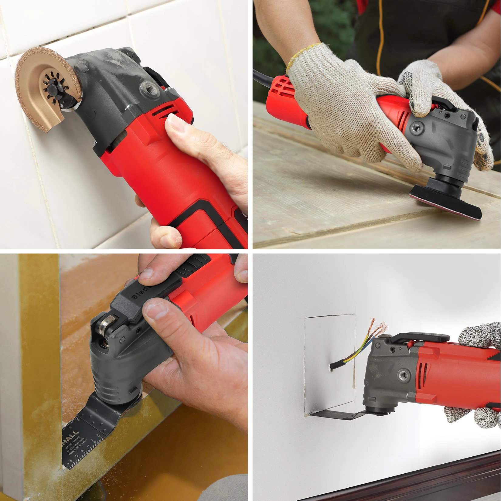 SHALL Multifunction Tool Oscillating Multi-Tools Kit with 5° Oscillation Angle Variable Speed Woodworking Tool Home Decoration 6