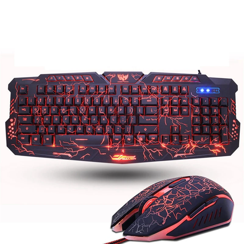 Game Keyboard And Mouse Combos Backlit Usb Wired Waterproof Cool Blue Red  Purple For Pc Laptop - Keyboard Mouse Combos - AliExpress