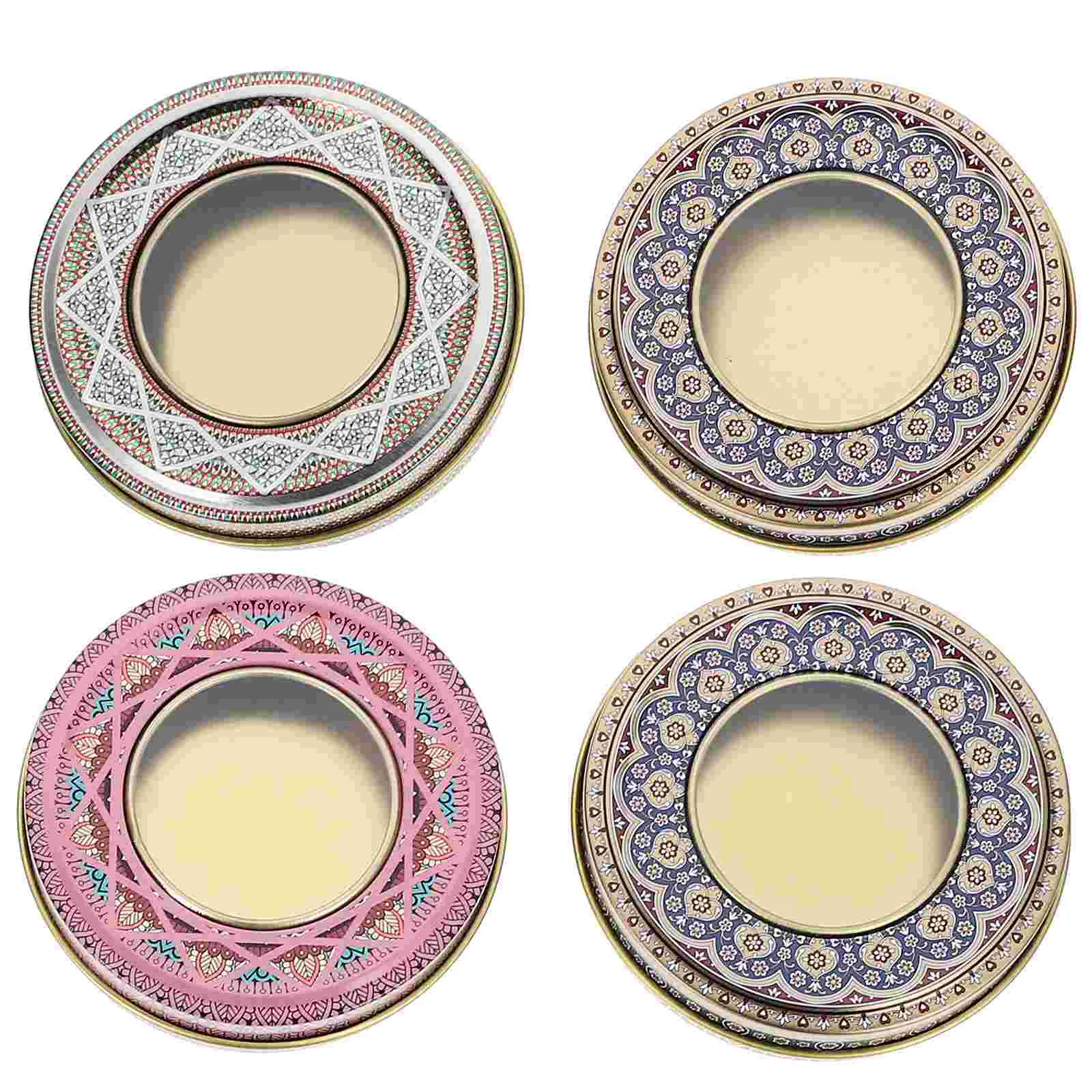 

4 Pcs Christmas Crackers Saffron Tin Box Metal Containers Sealed Jars Sturdy Canisters Delicate Boxes Storage Cans Small Travel