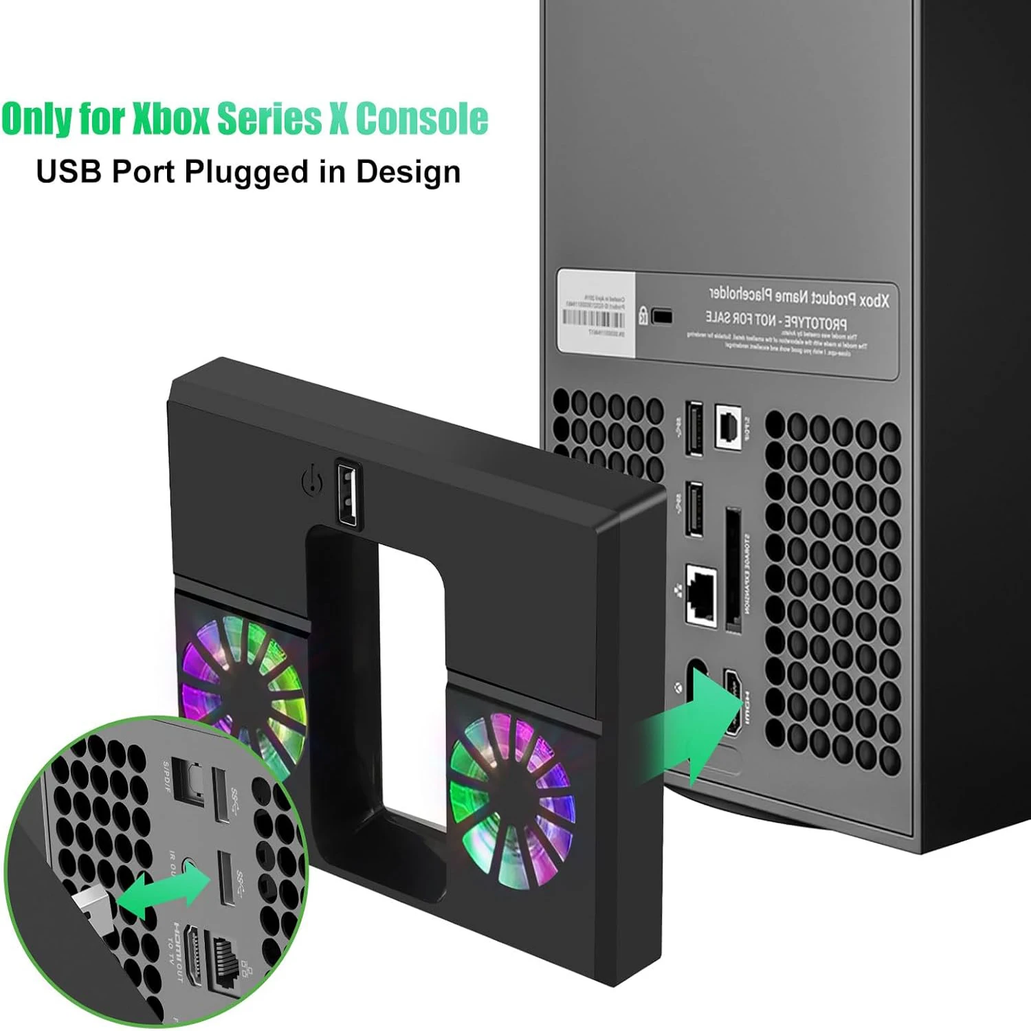Enhanced Cooling Fan with Dual Controller Charger Dock and Vertical Stand for Gaming Consoles - Colorful Edition