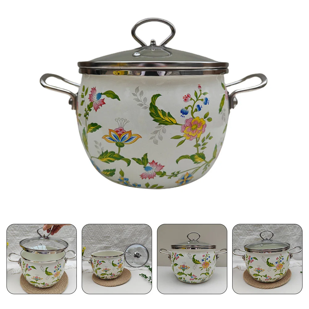 

Enamel Pot Coffee+pot Soup Cooking Induction Furnace Household Stew Kitchen Carafe Maker