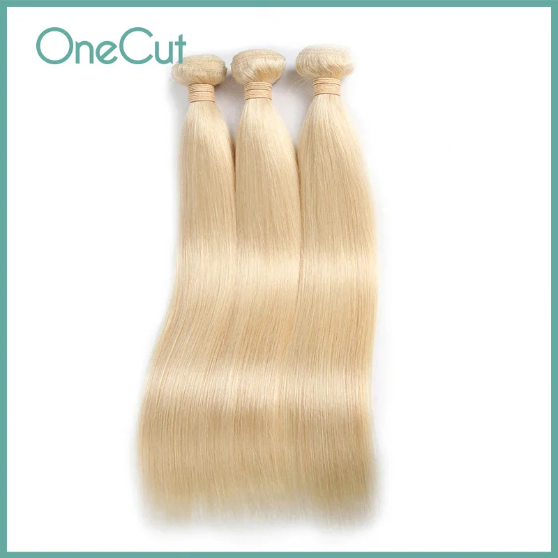 

Blonde Virgin Straight Human Hair Bundles For Women Human Hair Weave Double Drawn 100% Natural Hair Extension 613 Machine Made