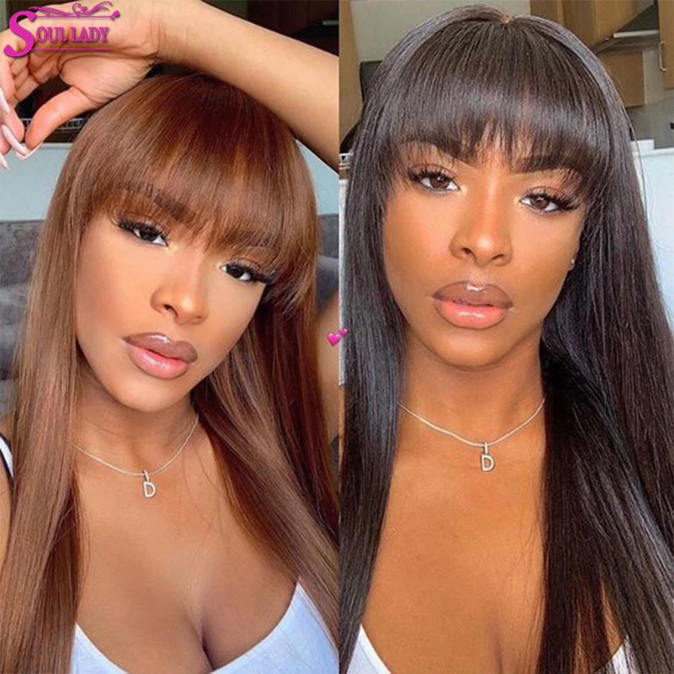 Straight Lace Front Wig Bangs Fringe Straight Human Hair Wigs Bangs Women Brazilian Bang Wig Human Hair Frontal human hair wig lace front wig human hair wigs front lace wig
