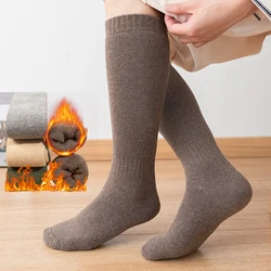 1Pairs Wool Knee-high Stockings Men's Winter Thicken Warm Harajuku Casual High Sock Soft Comfortable Breathable Long Socks Man