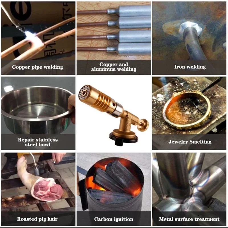Gas Burner Flame Gas Torch Flame Gun Blowtorch Cooking Soldering Butane AutoIgnition Lighter Heating Camping