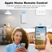 Manhot Matter WiFi Smart Wall Light Switch 1 2 3 4 Gangs with Neutral Wire Push  Physical Light Switches work with Homekit App - Image 2