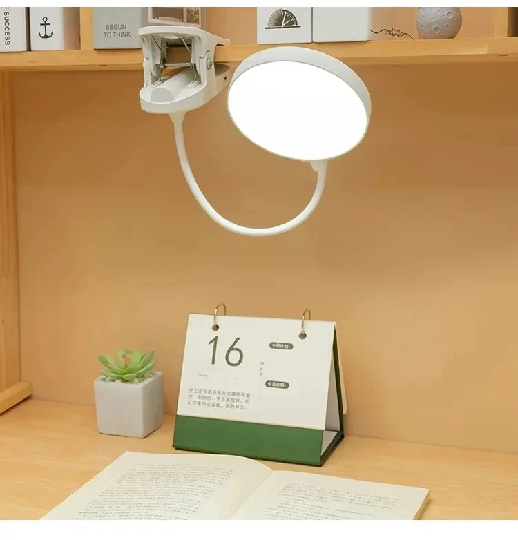 Led Table Lamp USB Rechargeable Night Light with Folding Clamp Study Stand Read Lamp Touch 3 Modes Dimming Eye Protection Light
