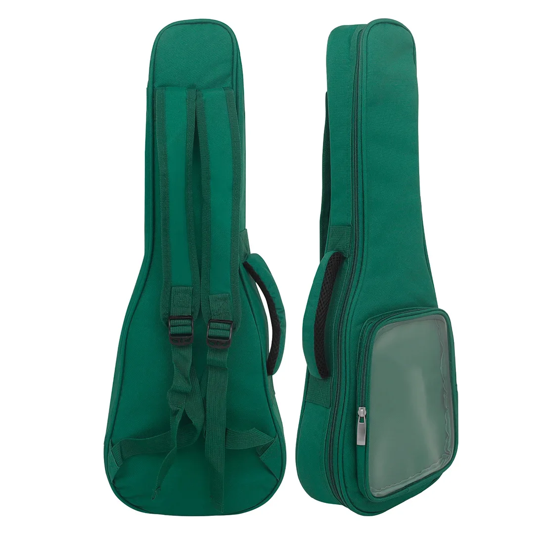 23 Inch Ukulele Gig Bag Case Black Portable Cotton Soft Ukelele Concert Bag Waterproof Shoulder Belt Backpack