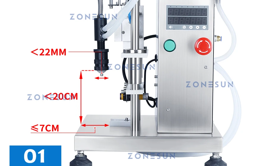 ZONESUN ZS-YTZL500S Máquina de enchimento de líquido para perfume de bico único a vácuo pneumático 
