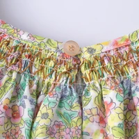 Robe d'été florale pour filles de 1 2 3 4 5 6 ans, Design smocké avec manches volantes, vêtements quotidiens mignons pour bébés en bas âge 4
