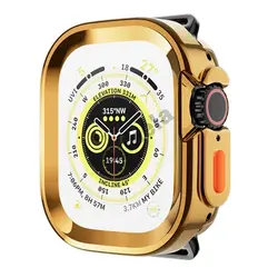 Premium Soft Shell TPU Bumper Frame Protector for 49mm- ultra 2 1 (Plating - gold)