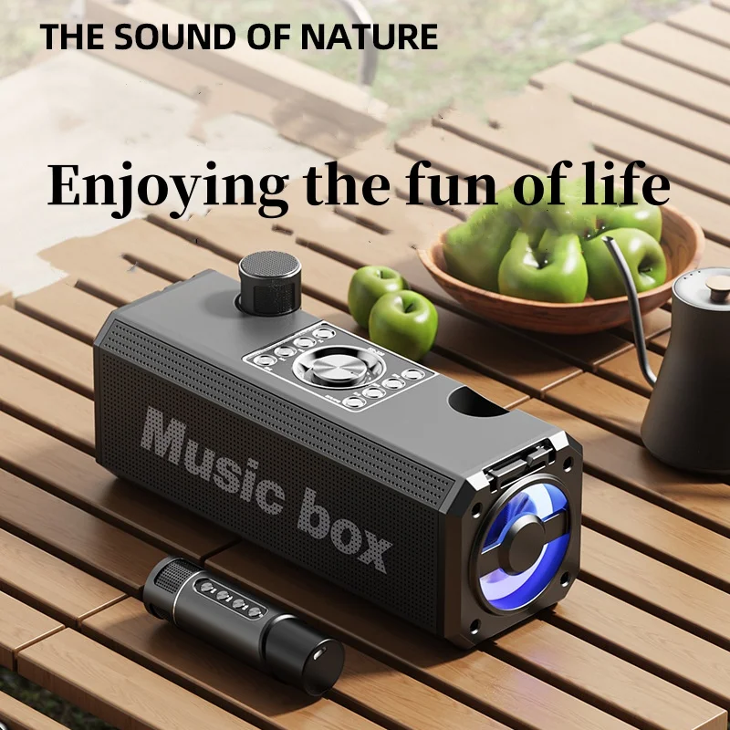 

Home KTV Set Family Karaoke with Wireless Microphone High Volume Sound Column Portable Subwoofer Bluetooth Speakers TWS/RGB/TF