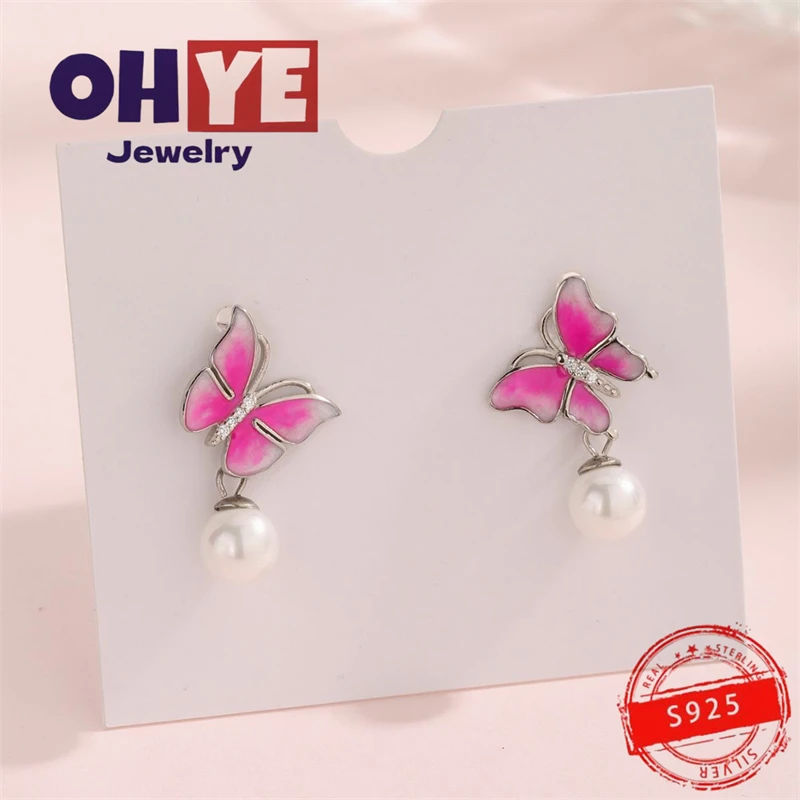 

Europe and the United States new fashion butterfly earrings 925silver aesthetic style luxury design party classic jewelry