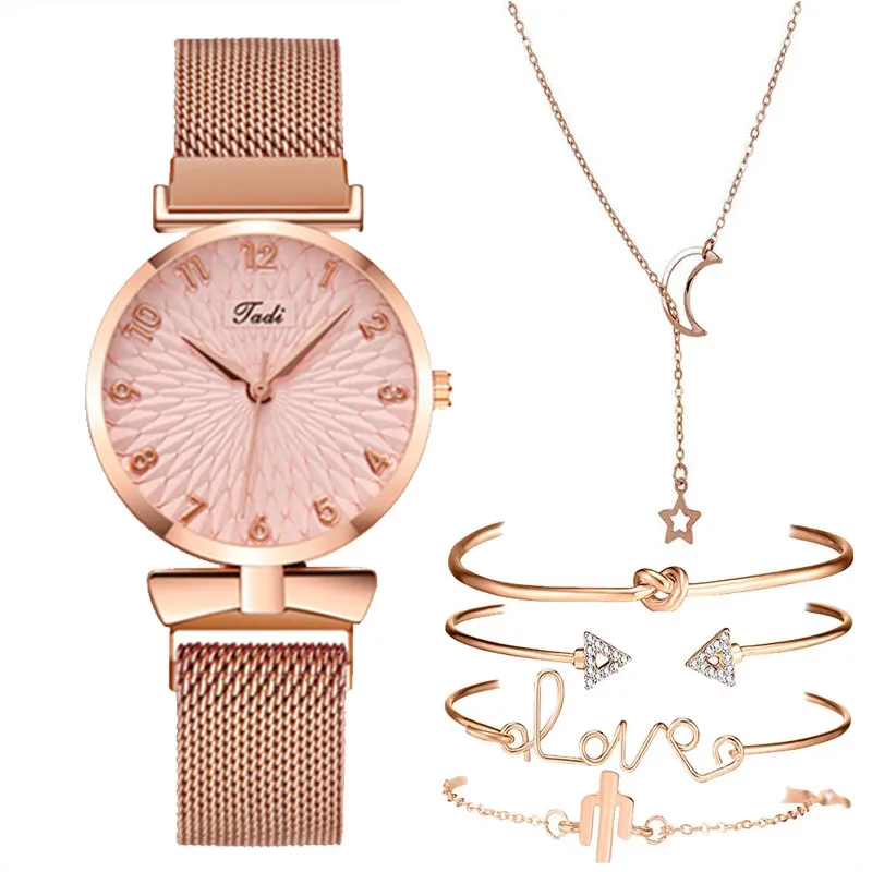

Luxury Women Watches bracelet Elegant Female Wristwatches Magnetic Mesh Band Rose Woman Watch Bracelet Montre Femme Reloj Mujer