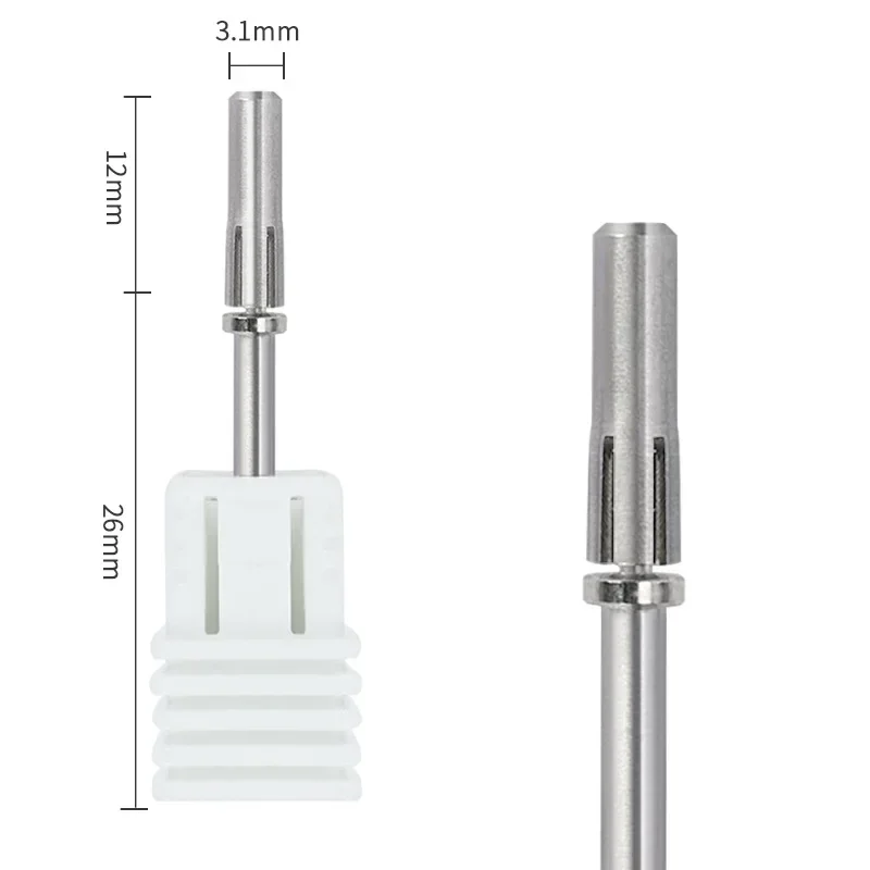3.1mm 네일 작은 미니 스테인레스 스틸 샌딩 밴드 맨드릴 매니큐어 사포 링 홀더 네일 드릴 액세서리