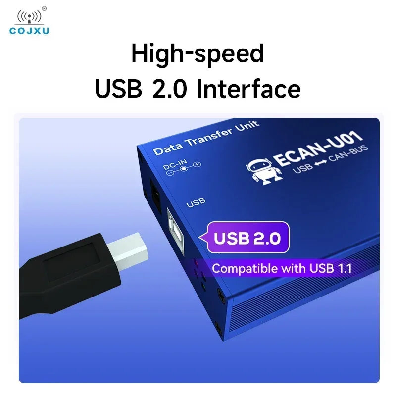 COJXU CAN to BUS 프로토콜 변환기, CAN2.0 to USB2.0 CANBUS 양방향 투명 전송 통신 트랜시버 ECAN-U01